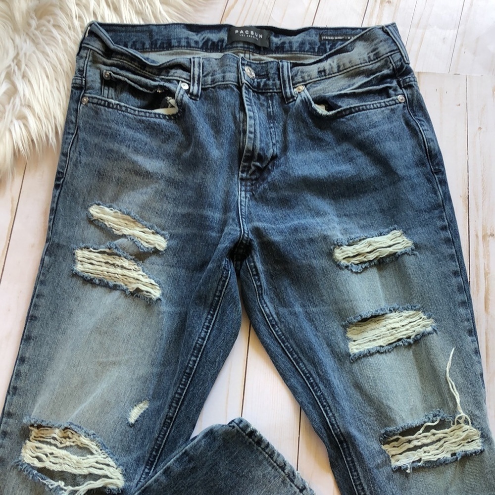 Pacsun Stacked Skinny zip jeans size 32 X 32 - Picture 3 of 10